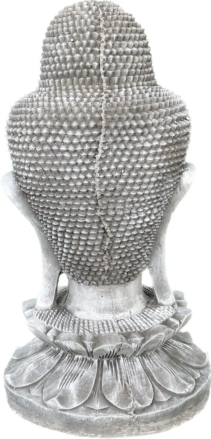 Product image 6 of the product “Champa - Buddha Head on Lotus bud, 50cm H | cast stone ”